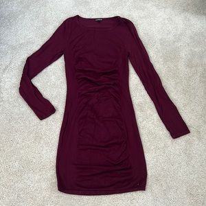 Wine sweater dress